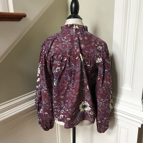 Ulla Johnson Floral Burgundy Blouse - Picture 12 of 14